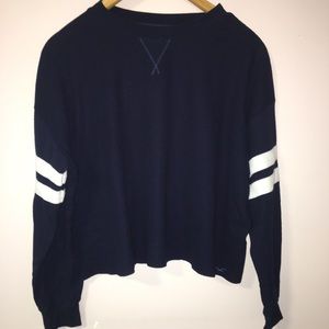 Navy waffle knit sweater